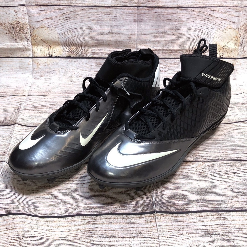 Nike Lunar Superbad Pro TD Football Cleats Black White 511334-009 Size 14.5